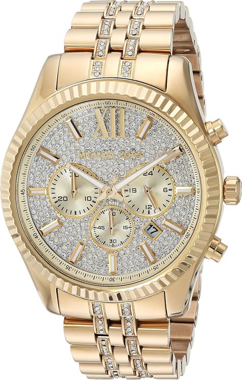 michael kors watch gold mens|men's mk watch with diamonds.